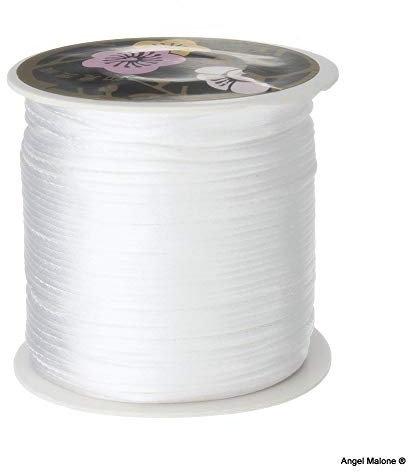 Angel Malone ® Approx 10m Bundle of 1mm Quality Rattail Satin Cord - GR8 4 KUMIHIMO - 17 Colours Jewellery Making Findings - UK SELLER (White)