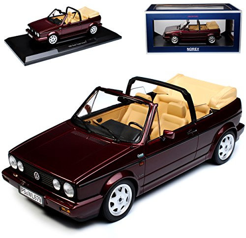 Norev Volkwagen Golf I Cabrio Dunkel Rot Metallic 1979-1993 1/18 Modell Auto