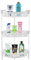 ALAYSTAR Plastic Sturdy 3 Tier Bathroom Rack - White Corner Shelf Shower Caddy Kitchen Storage Holder – Easy Assembling 3 Tier Bath Rack