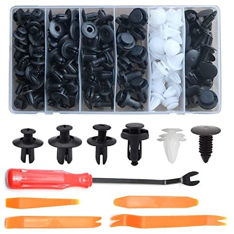Car Body Trim Clips Set 120 Pcs,Car Interior Retainer Clips,Plastic Rivets Fastener Box Set, Universal Fittings And Removal Clips Tools Kit,Contains Fastener Panel Removal Tool And Repair Kit