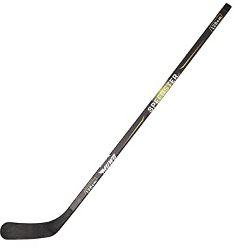 MUWO Eishockeyschläger für Kinder, Jugendliche, Erwachsene aus Birkenholz für rechtshändige Anfänger und Fortgeschrittene in den Längen 128, 148 und 166 cm schwarz (Gelb, Kinder 128 cm)