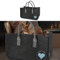 Kaminholztasche Stickerei Heimatliebe │ Filz 48x28x25cm dunkelgrau │ Aufbewahrung für Brennholz (1 x Kaminholztasche Heimatliebe dunkelgrau)