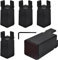 4 Pcs 10cm Rehausse de Meuble avec Pince à Vis, Rehausseur de Meuble Reglable a Visser, Rehausseur Pied de Meuble pour Lit, Canapé, Bureau, Table, Chaise, Noir (22 à 42 mm)