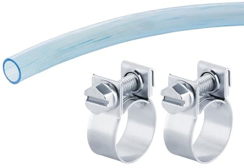 (16 x 20 mm) Meterware PVC Benzinschlauch Schlauchleitung Kraftstoffschlauch Wasserschlauch Aquariumschlauch Luftschlauch (ink 2x Mini Schlauchschellen W1) (16,0 x 20,0 mm (Schelle große 18x20 mm))