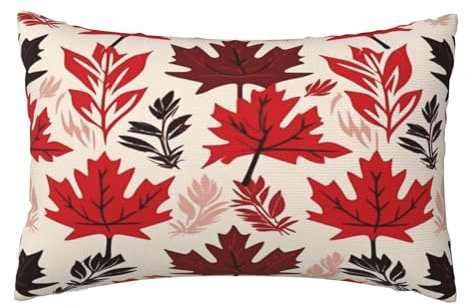 Kissenbezug 40x70cm 2er set Wetterfest Outdoor Kissen Herbst Kissenbezüge, Rechteckig Couch Kissen Ahorn Gartendeko Kissenhülle Herbst Outdoorkissen DekoKissen für Patio Balkon Deko Geschenke,L618