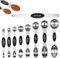 Magnetic Measuring Spoons, 9pcs Tablespoon Measuring Spoon, Dual Sided Stainless Steel Stackable Teaspoon Tablespoon with Scale and Leveler, Fits in Spice Jars for Measuring Dry and Liquid