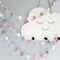 Zfseyuh 2 Stück Filz Ball Girlande,Pom Pom Felt Ball String,2.5cm Bunte Filzkugelgirlande für Wand Geburtstagsfeier Schmuck