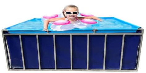 Frame Pool/Schwimmbecken Pools 120 cm 130 cm Tiefes Rechteckiges Schwimmbecken Mit Metallrahmen, 1 1,5 2 2,5 3 4 M Lange Oberirdische Schwimmbecken Für Kinder Von 5 Bis 10 Jahren, Planschbecken Für D