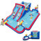 COSTWAY Aufblasbarer Wasserrutschenpark, riesige Hüpfburg mit 2 Langen Rutschen, Planschbecken, Sprungbereich & 3 Wasserkanonen, Spielzentrum 644 x 405 x 210 cm
