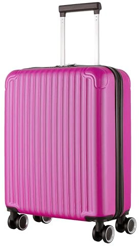 R.Leone Valigia Ryanair 55x40x20 cm Trolley Bagaglio a mano 4 Ruote in ABS (Fucsia, 999 S Bagaglio mano 55x40x20cm)