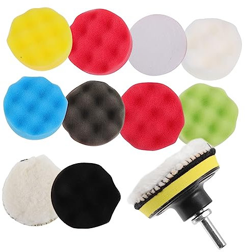 BUGUUYO 3-inch Polishing Pad Kit 14pcs Drill Buffer Attachment Car Buffing Wheels for Drill Car Polisher Buffer Pads Set for Automotive Detailing