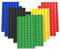 Guihumz Pack de 10 Placa de construcción Grande, Placa Base Grande, Compatible con Grandes Bloques de construcción de Todas Las Marcas líderes, 19,1 x 9,5 cm 2*(Rojo+Verde+Azul+Amarillo+Negro)
