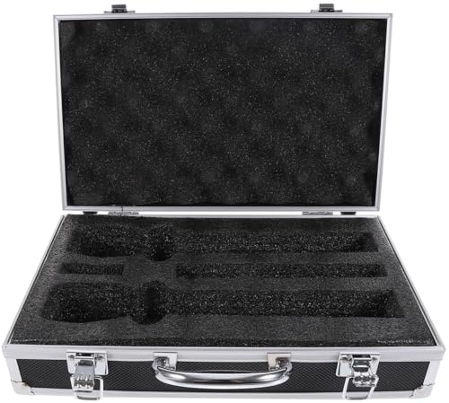 JOINPAYA Caja de Almacenamiento para Micrófono Maleta Protectora Estructura Multi Ranura para 2 Micrófonos Portátil y Ligera para Grabaciones y Karaoke