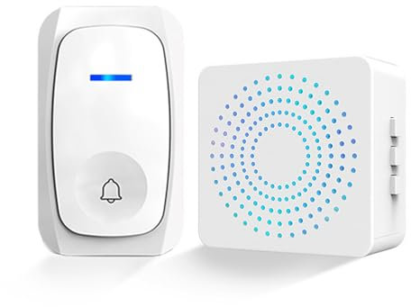 Kit Bouton Sonnette sans Fil Exterieur Etanche IP55, Sonnette sans-Fil Longue Portée (Interphone sans Fil Longue Portée), 38 Mélodies au 4 Volumes pour Maison/Bureau/Hôtel/Urgence