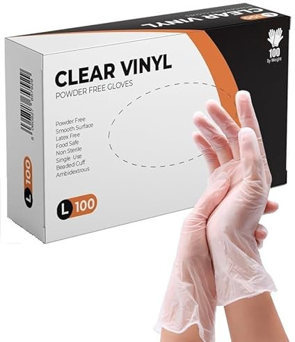 K-MART Gloveman Clear Vinyl Gloves (Box of 1000) (L, Pack of 1000)