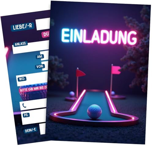 ZETTMANN® Einladungskarten Kindergeburtstag Junge - 10er Set Einladung zum Geburtstag - Einladungskarten Geburtstag - hochwertige Geburtstagseinladungen (Mini Golf)