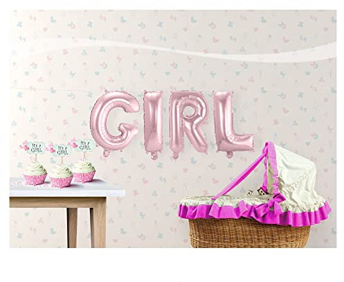 Folat 29283 - Schriftzug Girl - rosa - ca. 36 cm hoch - ca. 50 cm lang