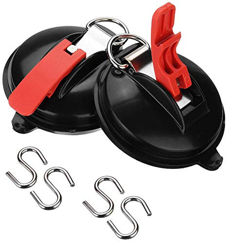 BESLIME Saugnapf Befestigung - Klappsauger,Auto Saugnäpfe Anker,extra Stark Max,zur leichten Befestigung ohne Bohren Klappsauger für Haushalt und Camping,2 pcs
