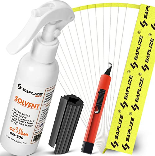 SAPLIZE Golf Regripping Kits mit15 Scrim-Backed Bänder, 5 Unzen Lösungsmittel, Schraubstockklemme und Hakenklinge
