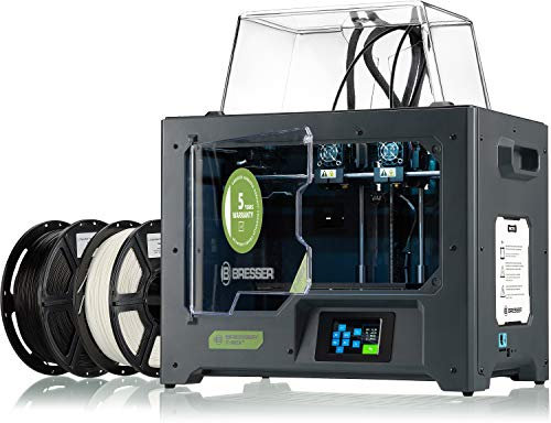 Bresser 2010600 3D Drucker T-REX 2 IDEX 3D Drucker mit 2 unabhängigen Extrudern und geschlossenem Metallgehäuse mit einer maximalen Baugröße von 200x148x150mm, schwarz