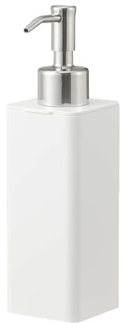 Yamazaki 5351 Tower Film Hook Soap Dispenser, White, Dispenser : ABS Resin/Silicone Pump : Stainless Steel/Polyethylene FILMHOOK : Polycarbonate/PET/Silicone, 5.5 x 7.5 x 19.5 cm