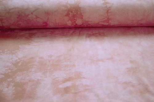 Sweat Meterware Bedruckt Marmor - Sweatstoff - Sweatshirt Batik - Kuschelfleece - Joggingstoff Öko-Tex 100-100% Baumwolle 50 x 140cm, Farbe: 013 rosa