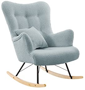 Mirjan24 Schaukelstuhl Hosul Boucle, Schaukelsessel im skandinavischen Stil, Schwingsessel, Polstersessel, Armsessel, Fernsehsessel, Ohrensessel, Top-Qualität Sitzmöbel (Boucle Baloo 2086)