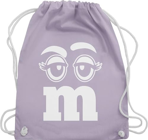 Shirtracer Turnbeutel Rucksack - & Fasching - Taschen - M und M Augen Karneval I Fastnacht I Fasnacht I Fasnet - Unisize - Pastell Lila - gym bag festival karnevalsbeutel faschings mm juterucksäcke