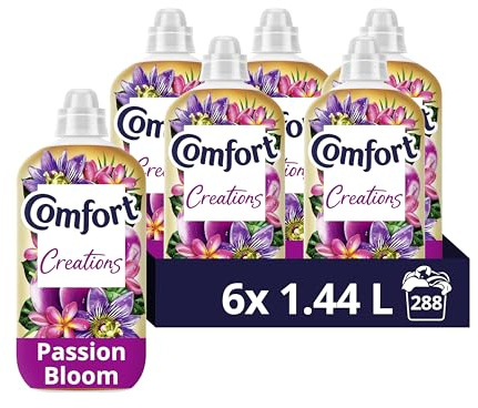 Comfort Creations Passion Bloom Fabric Conditioner with Stay Fresh technology for 100 days of freshness + fragrance* 288 washes (6x 1.44 L )