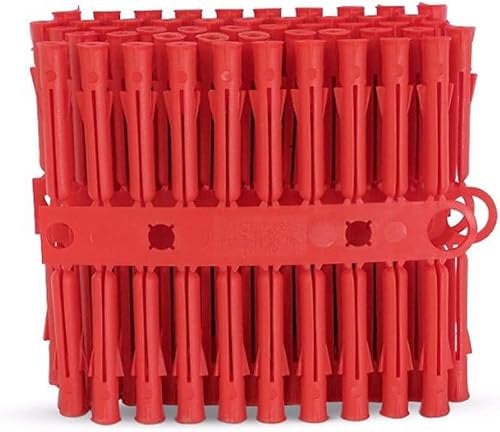 Greened House Wall Plug (96 Pack) Brown 7 x 42mm or Red 5.5 x 34mm Type Universal Screw Fixing (RED 5.5 x 34mm)