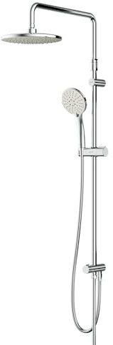 Colonne de douche Complet sans Robinet, Réglable en Hauteur, Tête de Douche Pluie Economiseur D'eau, Douchette à main avec 5 modes d'écoulement, Chromé, Hit (F07TA000),