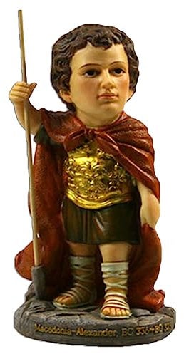 NUNETH Statue von Alexander dem Großen, Interieur-Kollektion, Skulptur, Kunstharz-Dekorfiguren, Schreibtisch-Ornamente, Braun