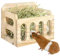 BradOc Heuraufe aus Holz - Holz Heuraufe für Meerschweinchen,Heu-Futterhäuschen für Habit Bunny Meerschweinchen Chinchilla Hamster,Braun,A