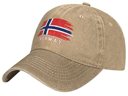 501 Damen Herren Cotton Cap Norwegen-Flagge Nordisch Baseball Kappe Mütze Verstellbar Baseboard Baseballkappe Vintage Distressed Basecap Für Draussen Golf Sport