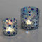 Orientalisches Mosaik Glas-Windlicht Athen 2er Set Dunkel-Blau, Muttertag Ostern Deko Stimmungslicht Teelichthalter bunt rund marokkanische Tisch-Deko Mosaik-Kerzenhalter WZ333-SM