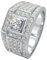 Stfery Ring Weißgold Herren 585 Ringe für Damen 0.3ct Rund Moissanit Ring Männer Verlobung
