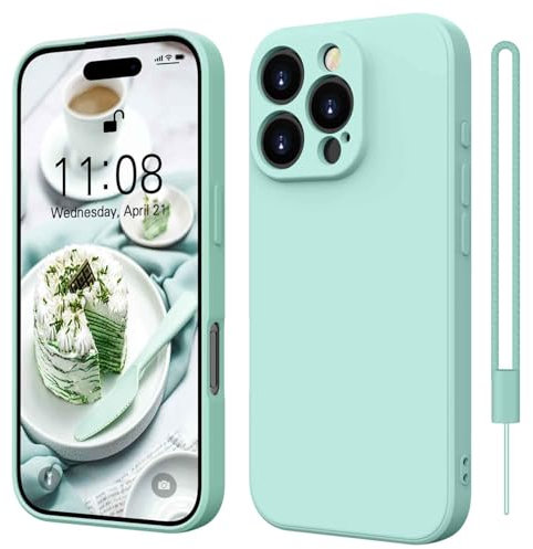 ORDA for iPhone 16 Pro Max Case Silicone Camera Protection Ultra Slim Case Soft Gel 16 Pro Max Cover Rubber Lightweight Anti-Scratch Phone Case Compatible for 6.9 Inch Mint Green