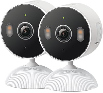 Tapo 2K 3MP Indoor/Outdoor Security Camera - Free Person/Motion/Baby Cry Detection, Color Night Vision, IP65 Weatherproof, SD/Cloud Storage, Works w/Alexa & Google Home, HybridCam (2-Pack)