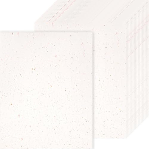 InnoStars 60 Blatt Elfenbein Lebenslaufpapier A4, 300 g/m² Tonkarton Creme Papier, Karton mit Goldfolienflocken, Bastelpapier für Einladungen, Scherenschnittpapier, Scrapbooking, Karten, DIY Basteln