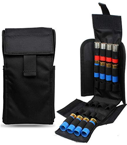 Gexgune Jagd 25 Runde 12GA 12 Gauge Munition Shells Reload Magazin Aufbewahrungstaschen Tasche Bandelier Bullet Holder Taktische Airsoft Kit (Schwarz)