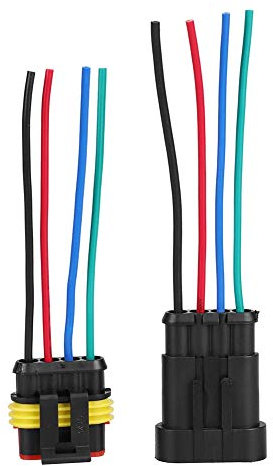 EVGATSAUTO 5 Kits 4 Pins Way Sealed Wasserdichtes Auto Auto Wire Elektrischer Stecker Kit für Motorrad Roller Auto Truck Quad Bike Trike Caravan Marine Jet Skiboote 10cm Draht