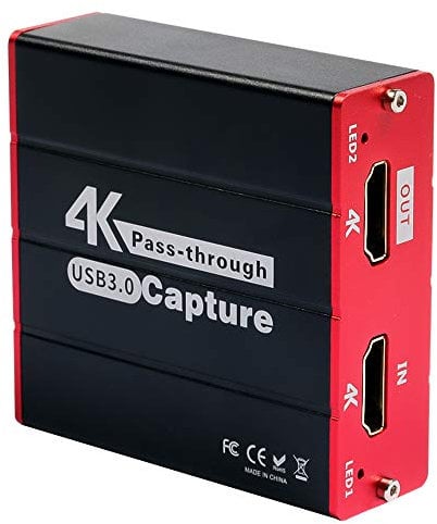 TreasLin Game Scheda di acquisizione Video USB 1080p 60fps per PS5,PS4,Switch Wii U DSLR Xbox su OBS,XSplit,Twitch,Youtube Supporta Windows,Mac,4K zero latenza HD Loopout.320.