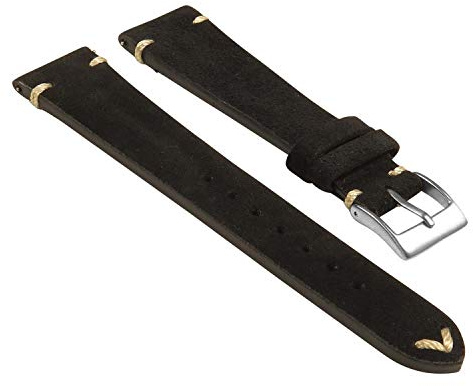 StrapsCo Wildleder Vintage Handvernähtes Leder Uhrenarmband - Schnellverschlussriemen - 18mm 20mm 22mm 24mm