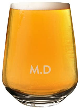 Personalised Custom Craft Beer Wine Gin Glass Mencia Tumbler Name Initials 2/3 Pint 470ml