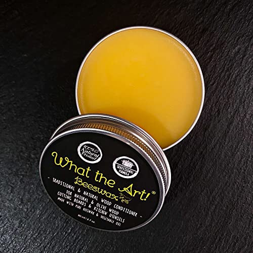 What the Art!® «Beeswax» Gr. L | Natürliche Holzpflege für Schneidebretter und Küchenutensilien | Lebensmittelecht | Bienenwachs & Leinöl | 200 ml | Holzschutz - Holzbutter - Olivenholz - Naturholz