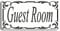 WaterShed Designs Guest Room Door Sign Self Adhesive Vinyl Sticker, Decal, White, 20 x 10 cm