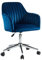 Vente-unique-Bürostuhl höhenverstellbar - Samt - Blau - Eleana