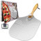 Pala para pizza para hornear - Pala para pizza profesional de aluminio perforada - Mango de madera plegable para un fácil almacenamiento - Capacidad de carga 4 Kg.