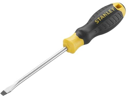 Stanley Cushion Grip™ Screwdriver Flared Tip 5.5 x 100mm, Made from high-Strength, Chrome Vanadium Steel with Strong Magnetic Black Oxide tip