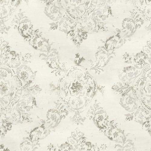 Profhome Papier peint Baroque 387072-GU papier peint intissé (TNT) crème gris platine beige-nacré 0,53 m x 10,05 m / 5,33 m2